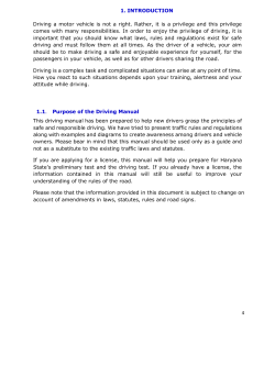 1. INTRODUCTION Driving a motor vehicle is not a right. Rather, it is