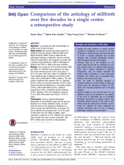 Comparison of the aetiology of stillbirth over five decades in a single