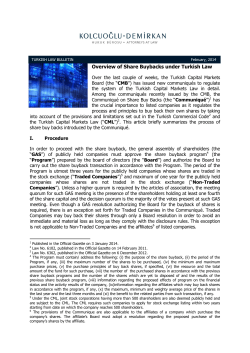 Overview of Share Buybacks under Turkish Law