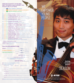 2016-17 Season Brochure - Milwaukee Youth Symphony Orchestra