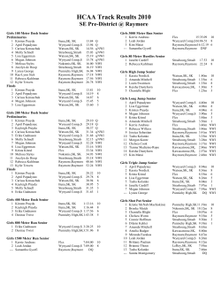 pre-dist track se raymore results 2010