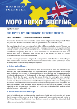 Our Top Ten Tips on Following the Brexit Process