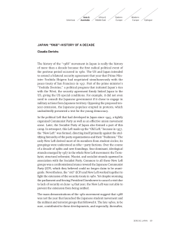 JAPAN: &ldquo;1968&rdquo;&mdash;HISTORY OF A DECADE Claudia Derichs
