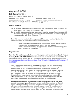 SPAN 1010-005 Spanish First Year I (Mower)