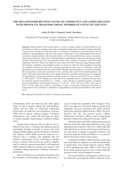 the relationship between sense of community and agreeableness