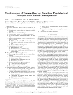 Manipulation of Human Ovarian Function: Physiological Concepts