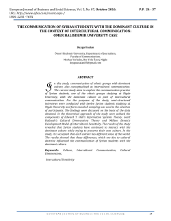 the communication of syrian students with the dominant culture in