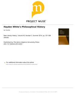 Hayden Whiteʼs Philosophical History - UQ eSpace