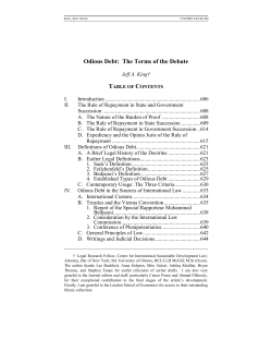 Odious Debt: The Terms of the Debate