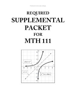 MTH 111 Supplemental Packet - Portland Community College