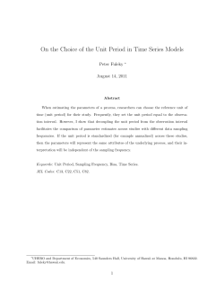 On the Choice of the Unit Period in Time Series Models, Applied