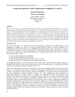Gesture and Speech in Topic Organization in English as L1 and L2