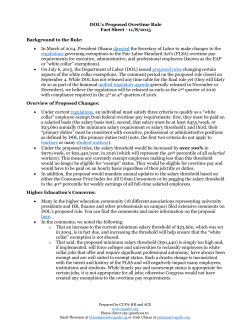 Fact Sheet on DOL`s Proposed Overtime Rule