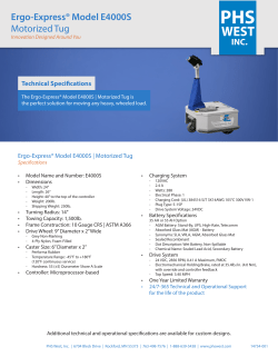 Motorized Tug Specifications