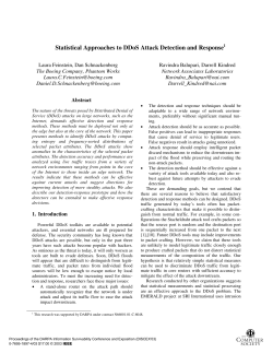 Statistical approaches to ddos attack detection and