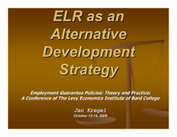ELR as an Alternative Development Strategy