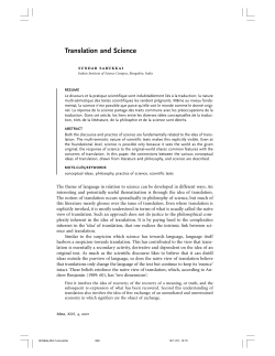 `Translation and Science.` Meta XLVI 4