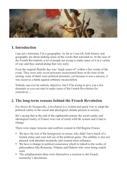 1. Introduction 2. The long-term reasons behind the French Revolution