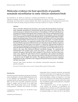 Molecular evidence for host specificity of parasitic nematode