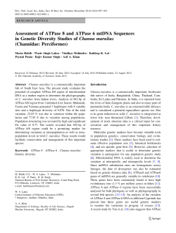 Assessment of ATPase 8 and ATPase 6 mtDNA Sequences in