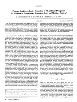 Pressure-Sensitive Adhesive Properties of Wheat Flour Dough and