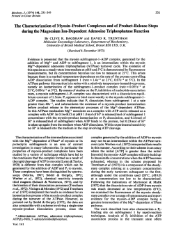 The Characterization of Myosin-Product Complexes and of Product