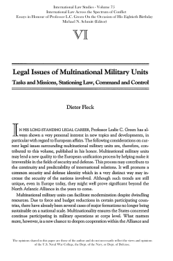 Legal Issues of Multinational Military Units