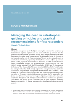 Managing the dead in catastrophes: guiding principles