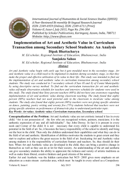 Implementation of Art and Aesthetic Value in Curriculum Transaction