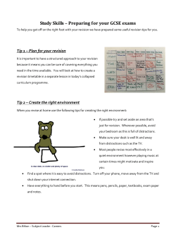 Study Skills &ndash; Preparing for your GCSE exams