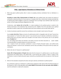 FAQs: Legal Aspects of Donations to Political Parties