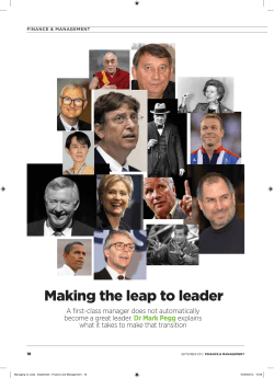 Making the leap to leader