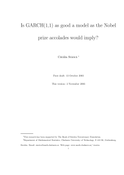 Is GARCH(1,1) as good a model as the Nobel prize accolades