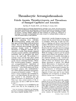Febrile Anemia, Thrombocytopenia, and Thromboses