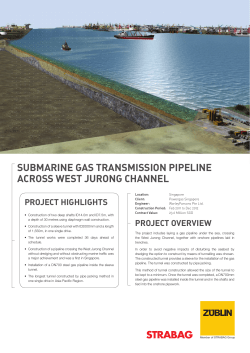 submarine gas transmission pipeline across west jurong channel