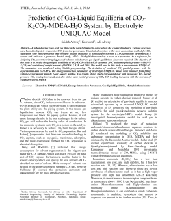 Prediction of Gas-Liquid Equilibria of CO2- K2CO3-MDEA