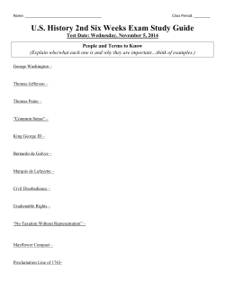 2nd Six Weeks Exam 2014 Study Guide