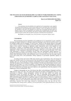 the influence of socio-demographic factors