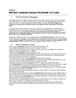 FAQ`s BRYANT HUMANITARIAN PROGRAM TO CUBA