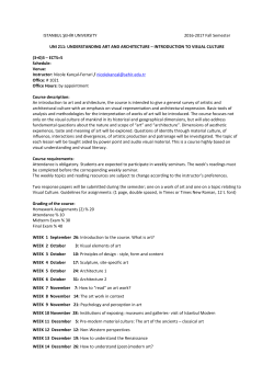 ISTANBUL ŞEHİR UNIVERSITY 2016-2017 Fall Semester UNI 211