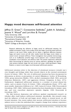 Happy mood decreases self-focused attention