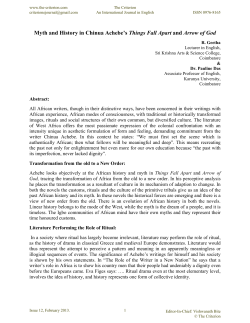 Myth and History in Chinua Achebe`s Things Fall Apart and Arrow of