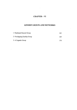 CHAPTER-VI KINSHIP GROUPS AND NETWORKS