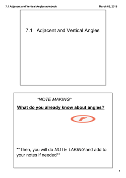 7.1 Adjacent and Vertical Angles.notebook