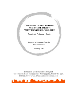 Community Philanthropy and Racial Equity