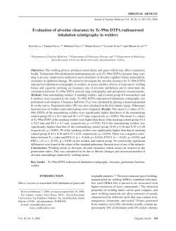 Evaluation of alveolar clearance by Tc