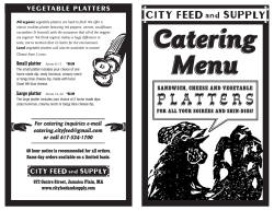 a copy of the Catering menu