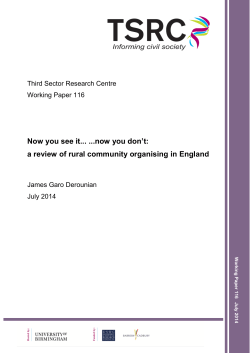 a review of rural community organising in England