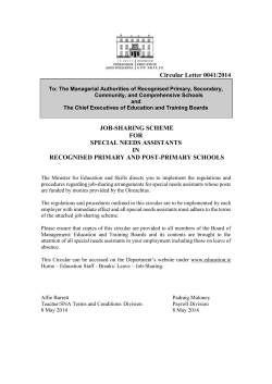 Job-Sharing Scheme for Special Needs Assistants