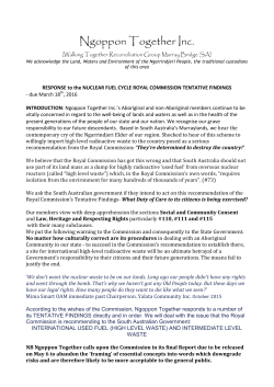 Ngoppon Together Inc. - Nuclear Fuel Cycle Royal Commission